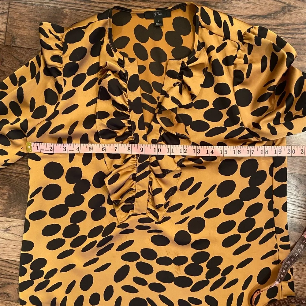 J. Crew Animal Print Ruffle Blouse